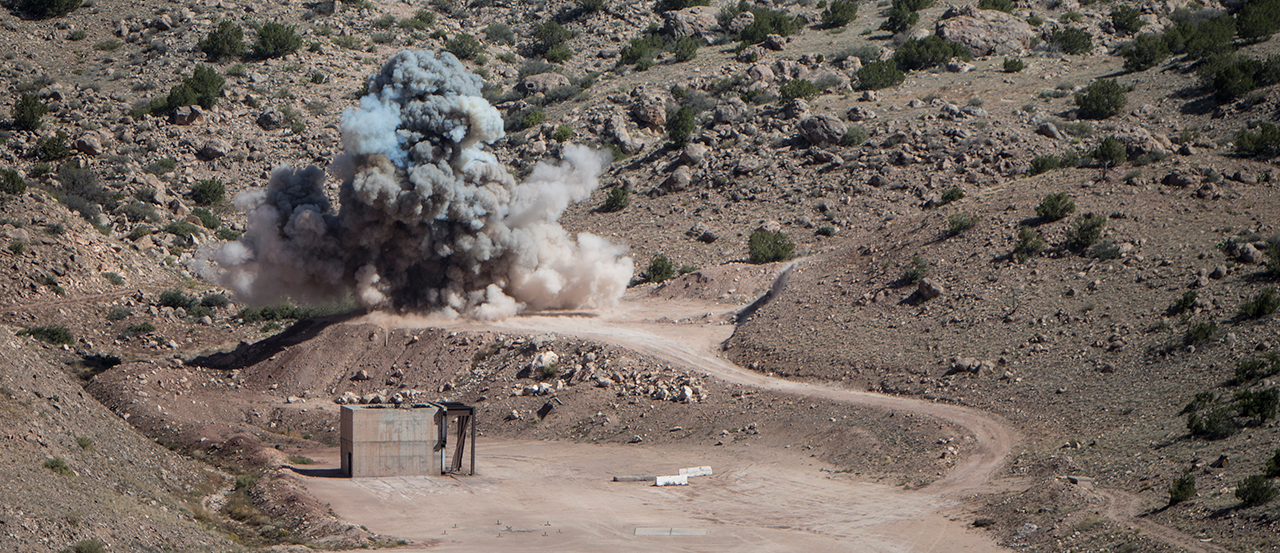 Hero Image of an explosion at the EMRTC Research Site